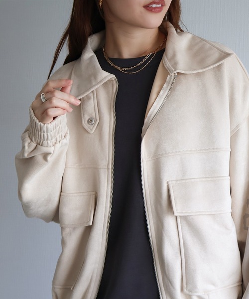 sin.ca ブルゾン アウター スウェードポンチフライトジャケット