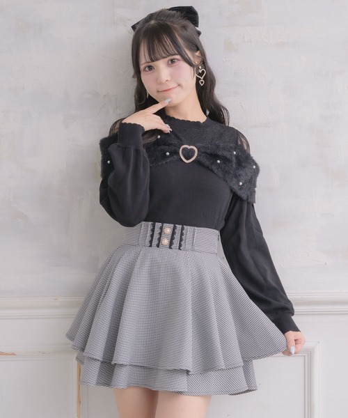 ROJITA（ロジータ） スカート バックリボンダブルフレアスカパン