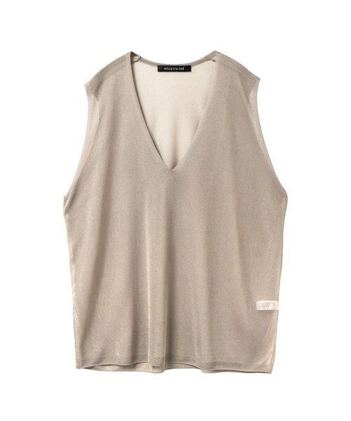 mizuiroind（ミズイロインド） ベスト ジレ シアー深Vネックベスト