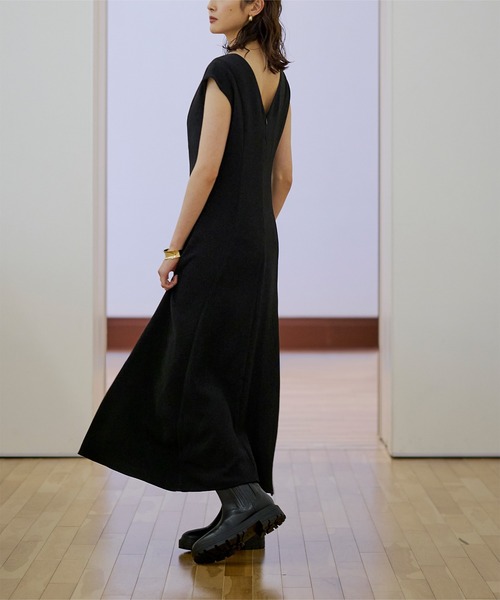 「ur's」 ノースリーブワンピース S ブラック レディース_画像8