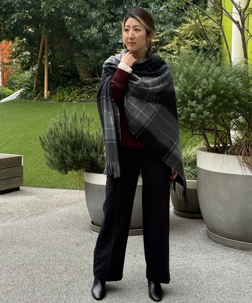 バナナリパブリック　リバーシブル　ウールブレンドポンチョ／ストール Banana Republic（バナナリパブリック）の「リバーシブル ウール