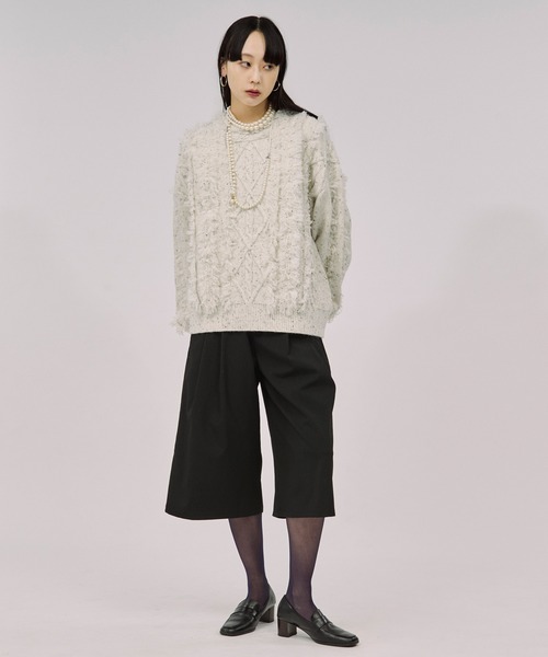 UN3D. アンスリード　ケーブルフリンジニット　MIX UN3D.（アンスリード）の「ケーブルフリンジニット（ニット/セーター