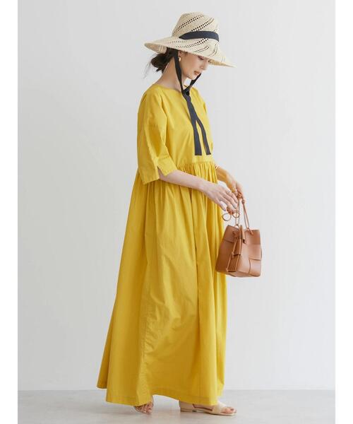 「AMERICAN HOLIC」 半袖ワンピース M ネイビー レディース_画像2