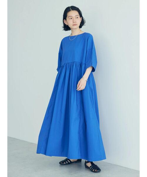 「AMERICAN HOLIC」 半袖ワンピース M ネイビー レディース_画像3