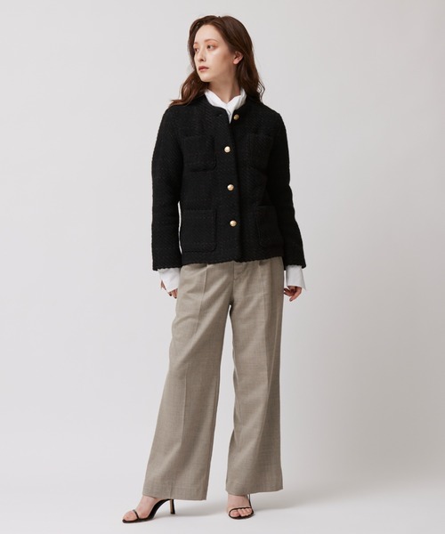 「John branigan」 ノーカラージャケット フリー ブラック レディース_画像2