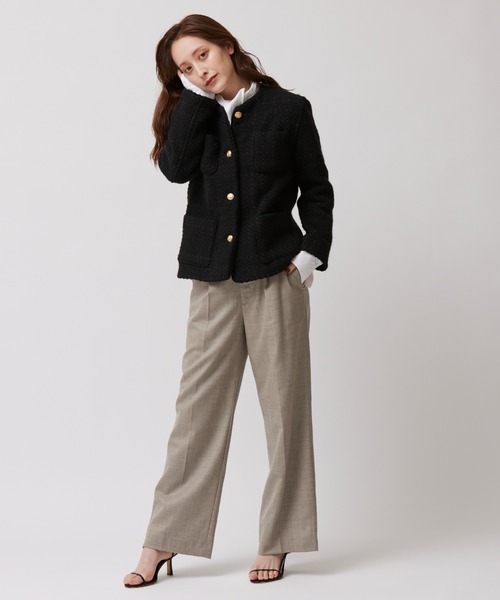 「John branigan」 ノーカラージャケット フリー ブラック レディース_画像3