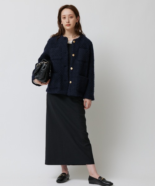 「John branigan」 ノーカラージャケット フリー ブラック レディース_画像5