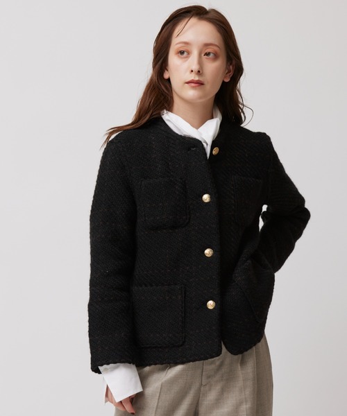 「John branigan」 ノーカラージャケット フリー ブラック レディース_画像8