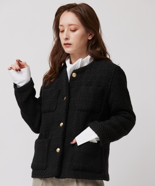 「John branigan」 ノーカラージャケット フリー ブラック レディース_画像9