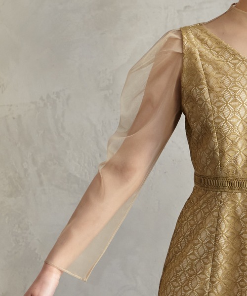 「AIMER」 長袖ワンピース LARGE グリーン レディース_画像7