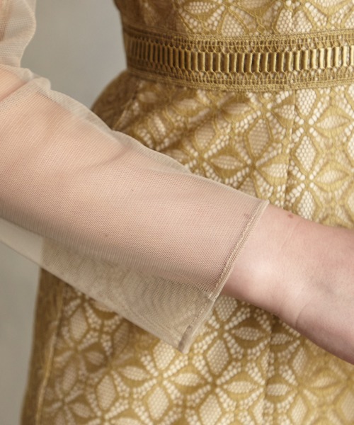 「AIMER」 長袖ワンピース LARGE グリーン レディース_画像8