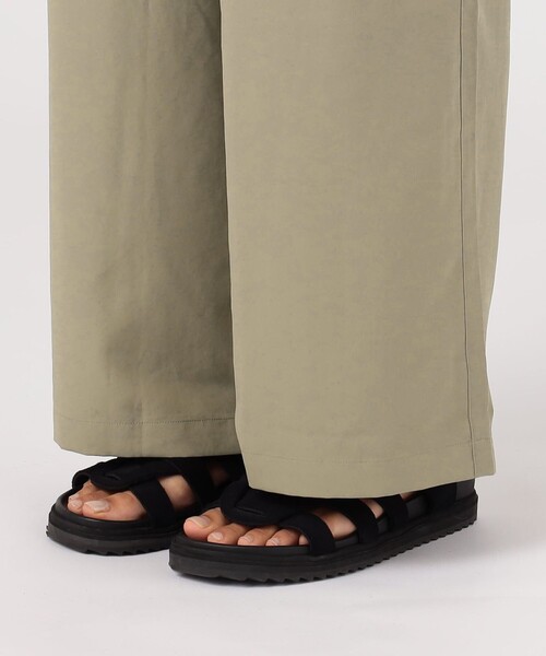 ワイドパンツ パンツ ライトウェイト マットサテントラウザー WLMP1040 レディースの画像