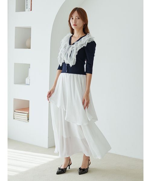 SNIDEL(スナイデル) ニット セーター チュールフリルニットプル SNIDEL(スナイデル) ニット セーター チュールフリルニットプル
