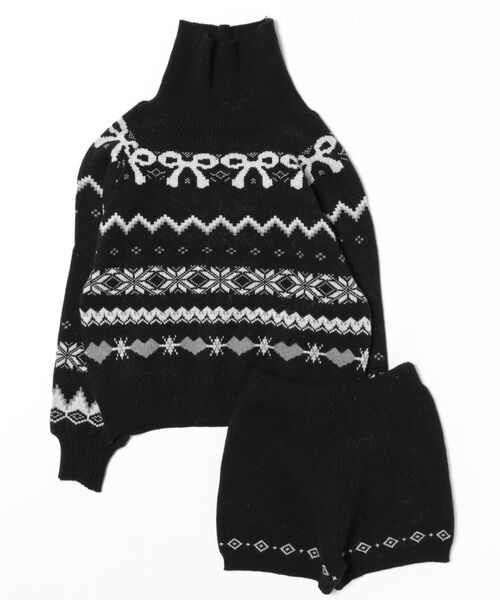 ViViDAY セットアップ 「上下2点セット」ハイネックノルディック柄