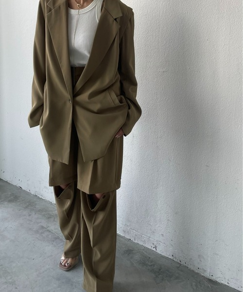 「AIC.」 2WAYテーラードジャケット FREE イエロー レディース_画像4