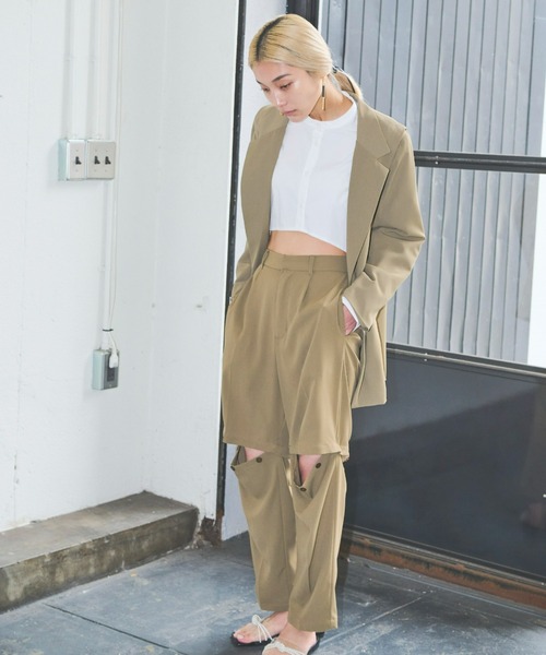 「AIC.」 2WAYテーラードジャケット FREE イエロー レディース_画像9