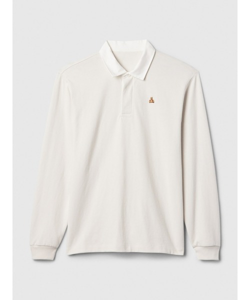「GAP」 長袖ポロシャツ X-SMALL オフホワイト メンズ_画像4