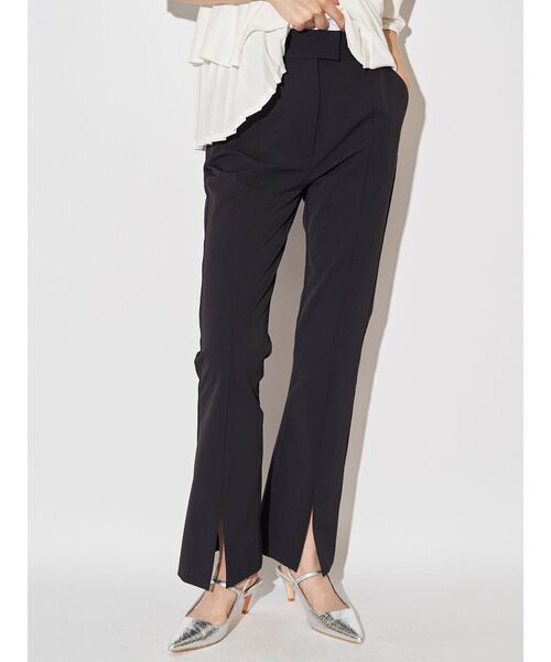 パンツ スリットスリムパンツ レディースの画像