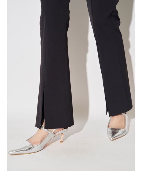 パンツ スリットスリムパンツ レディースの画像