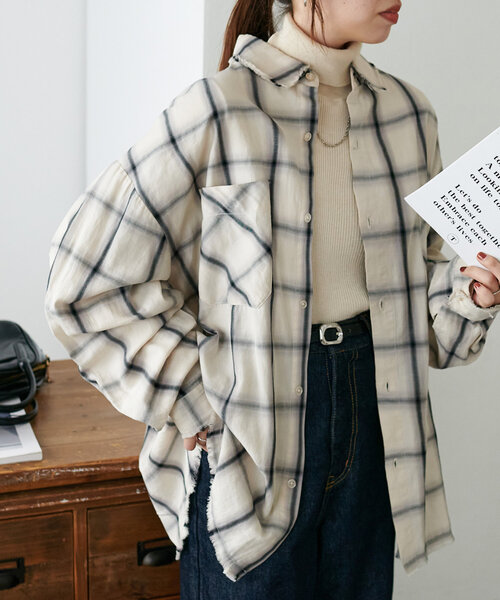 「DISCOAT」 長袖シャツ FREE ブラウン レディース_画像3