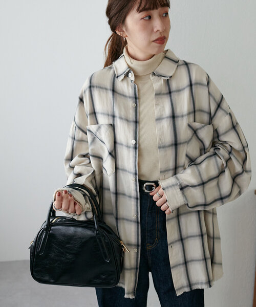 「DISCOAT」 長袖シャツ FREE ブラウン レディース_画像4