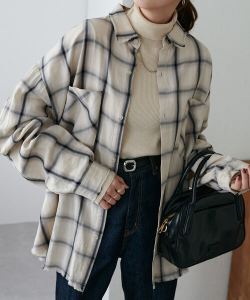 「DISCOAT」 長袖シャツ FREE ブラウン レディース_画像5