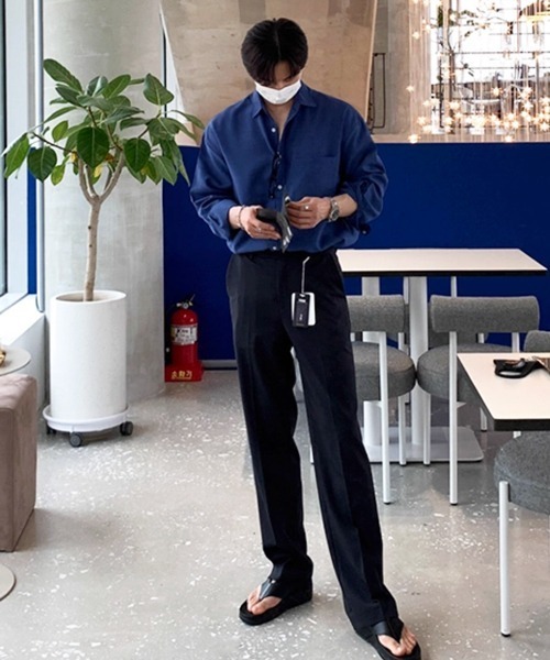 NOWLE（ノウル） 長袖シャツ MEDIUM ブルー メンズ : ZOZOTOWN Yahoo