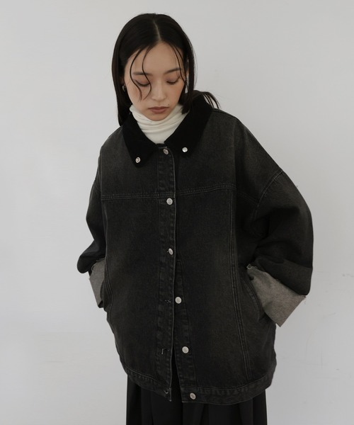 hellam（ヘラム） デニムジャケット gジャン コーデュロイカラーデニム