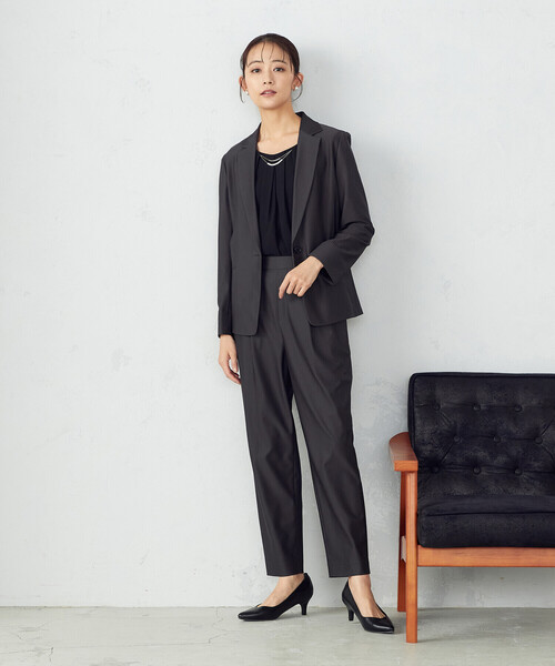 「COMME CA ISM」 テーラードジャケット LARGE チャコール レディース_画像3