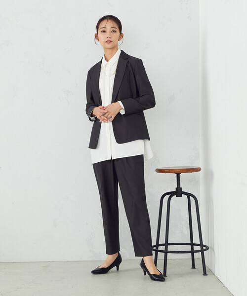 「COMME CA ISM」 テーラードジャケット LARGE チャコール レディース_画像4