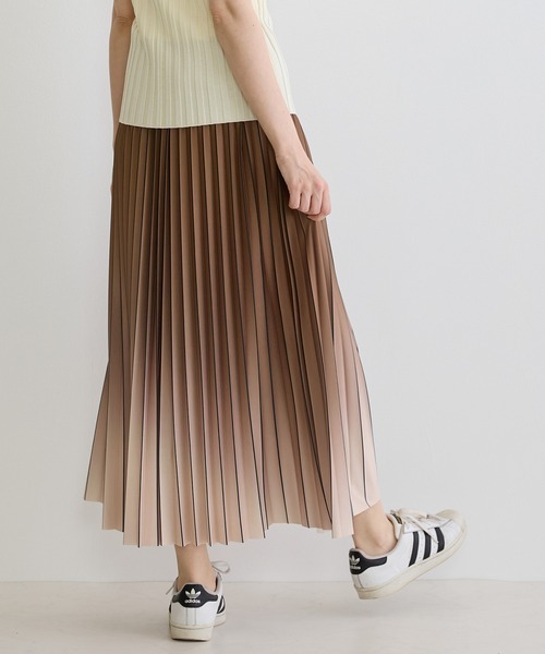 スカート 「再入荷」グラデーションプリーツスカートの画像