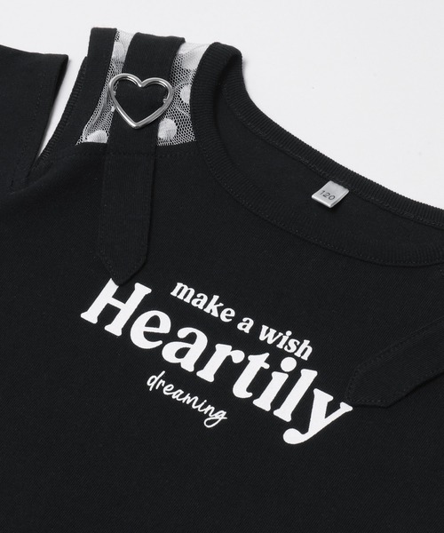 coca（コカ） tシャツ キッズ ハートバックル肩あきトップス キッズ