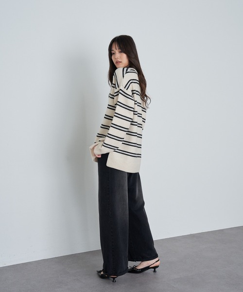 「RAY CASSIN」 長袖ニット S アイボリー レディース_画像5
