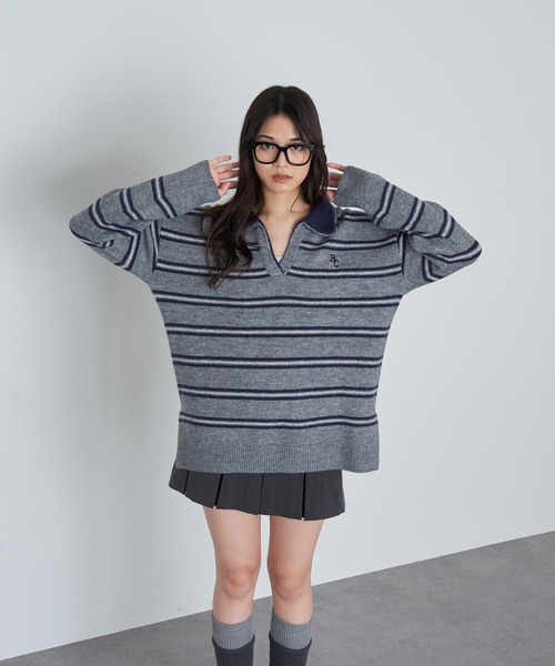 「RAY CASSIN」 長袖ニット S アイボリー レディース_画像7