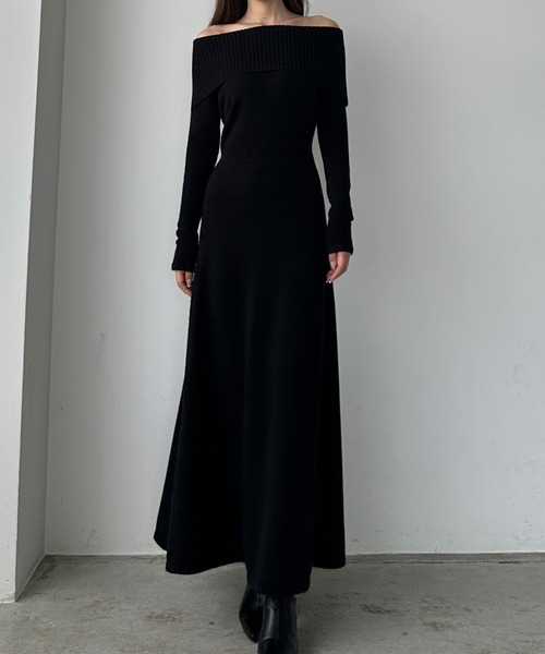 「Louere」 ニットワンピース SMALL チャコール レディース_画像6