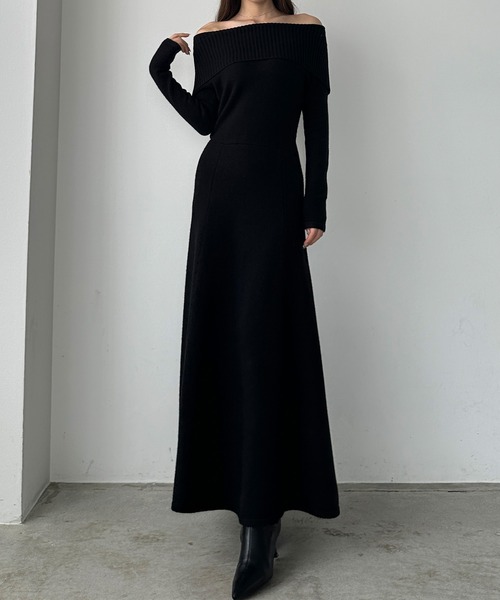 「Louere」 ニットワンピース SMALL チャコール レディース_画像7