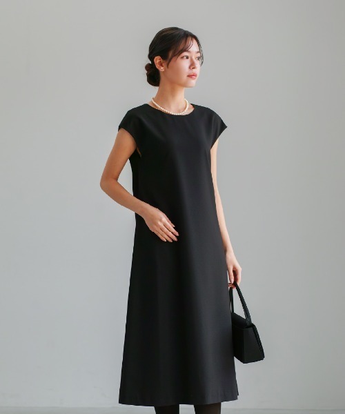 ワンピース 卒業式 喪服・礼服「洗えるフォーマル」ケープジャケット＆Aラインワンピース2点セットの画像