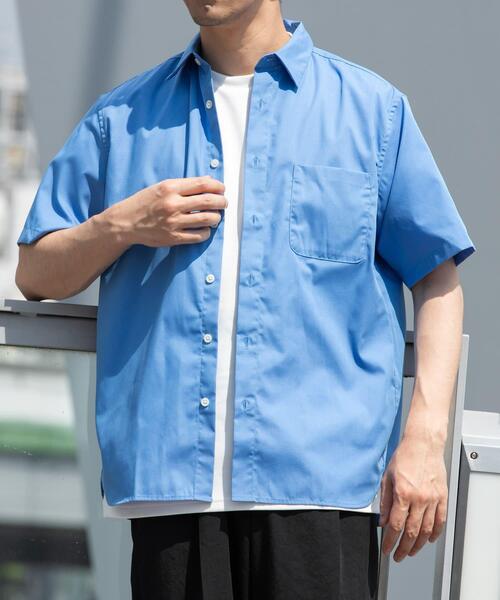 【NAVY】(M)SORONAリラックス半袖シャツ クリフ メイヤー KRIFF MAYER SORONAリラックス半袖シャツ （NAVY
