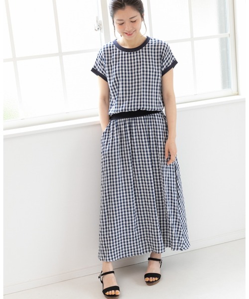 「PREFERIR」 半袖ワンピース MEDIUM ブラック レディース_画像5