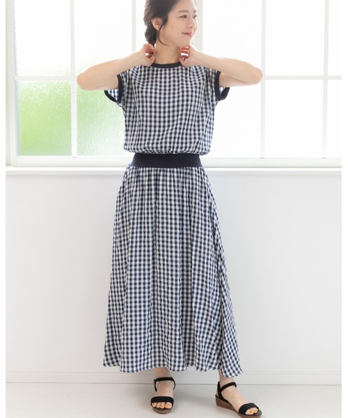 「PREFERIR」 半袖ワンピース MEDIUM ブラック レディース_画像6