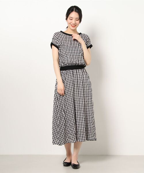 「PREFERIR」 半袖ワンピース MEDIUM ブラック レディース_画像8