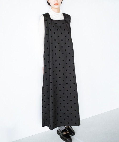 「haco!」 「KAKKO」ノースリーブワンピース MEDIUM グレー レディース_画像4