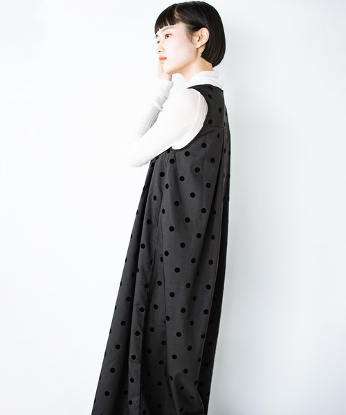 「haco!」 「KAKKO」ノースリーブワンピース MEDIUM グレー レディース_画像6