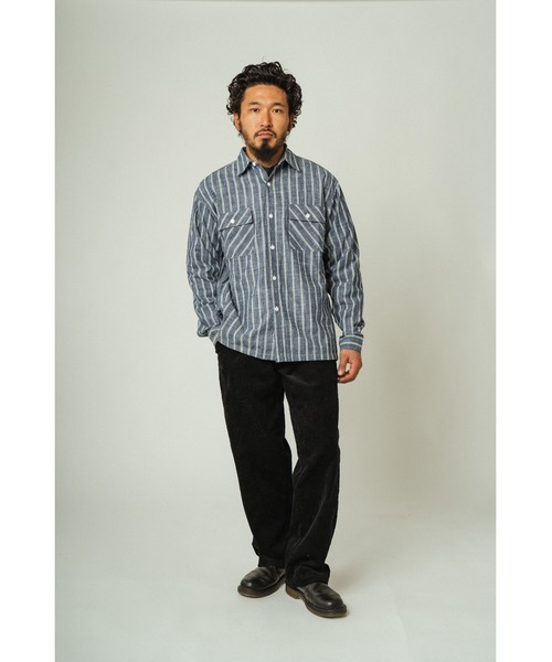 「BIG MIKE」 長袖シャツ MEDIUM ネイビー メンズ_画像2