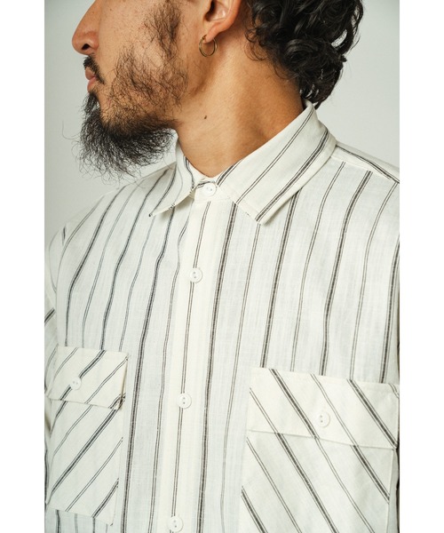 「BIG MIKE」 長袖シャツ MEDIUM ネイビー メンズ_画像6