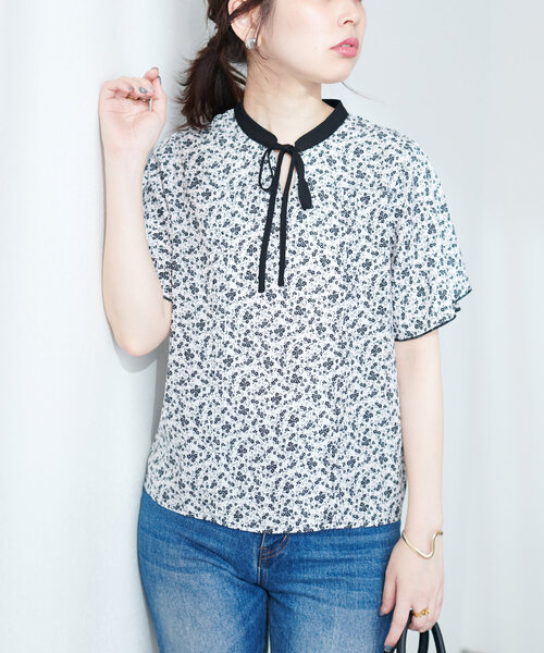 「natural couture」 半袖ブラウス FREE グレイッシュベージュ レディース_画像3