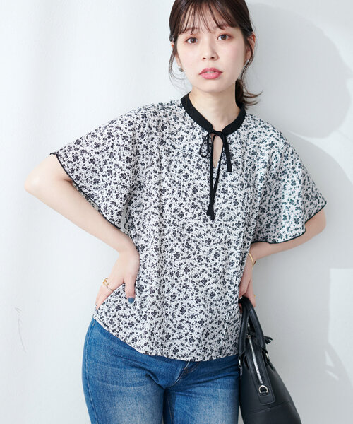 「natural couture」 半袖ブラウス FREE グレイッシュベージュ レディース_画像5