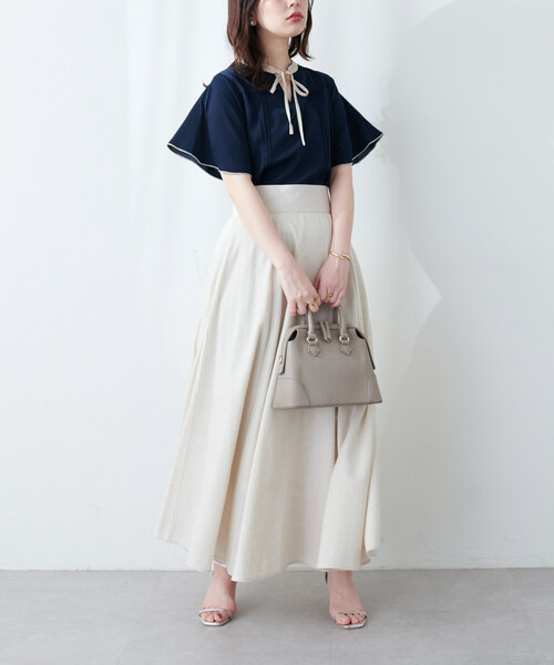 「natural couture」 半袖ブラウス FREE グレイッシュベージュ レディース_画像7