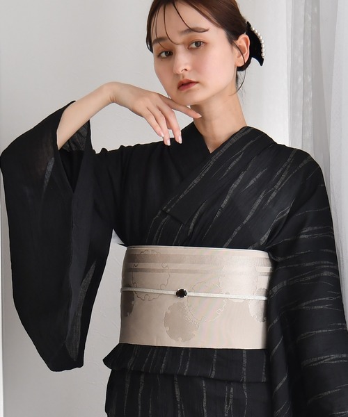 utatane 浴衣 京鹿の子絞り浴衣3点セット 近江縮 絞り絵羽 片身変わり
