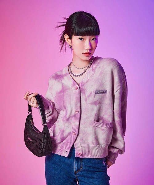 「NERDY」 ニットカーディガン S ライトパープル レディース_画像3